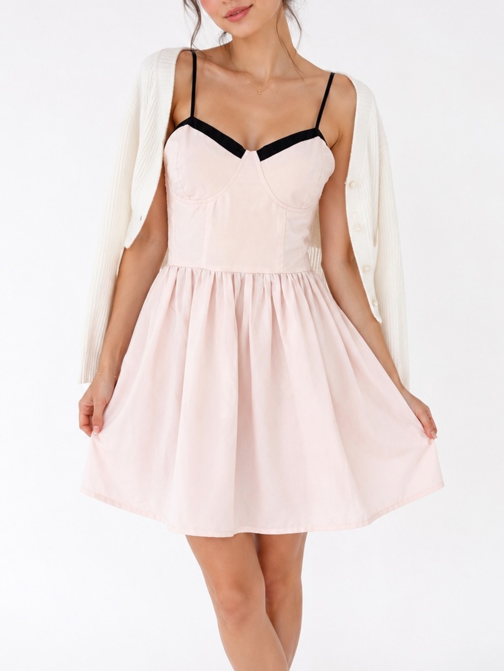 Delia’s Blush Pink Balletcore Corset Fit & Flare Coquette Mini Dress Size Large